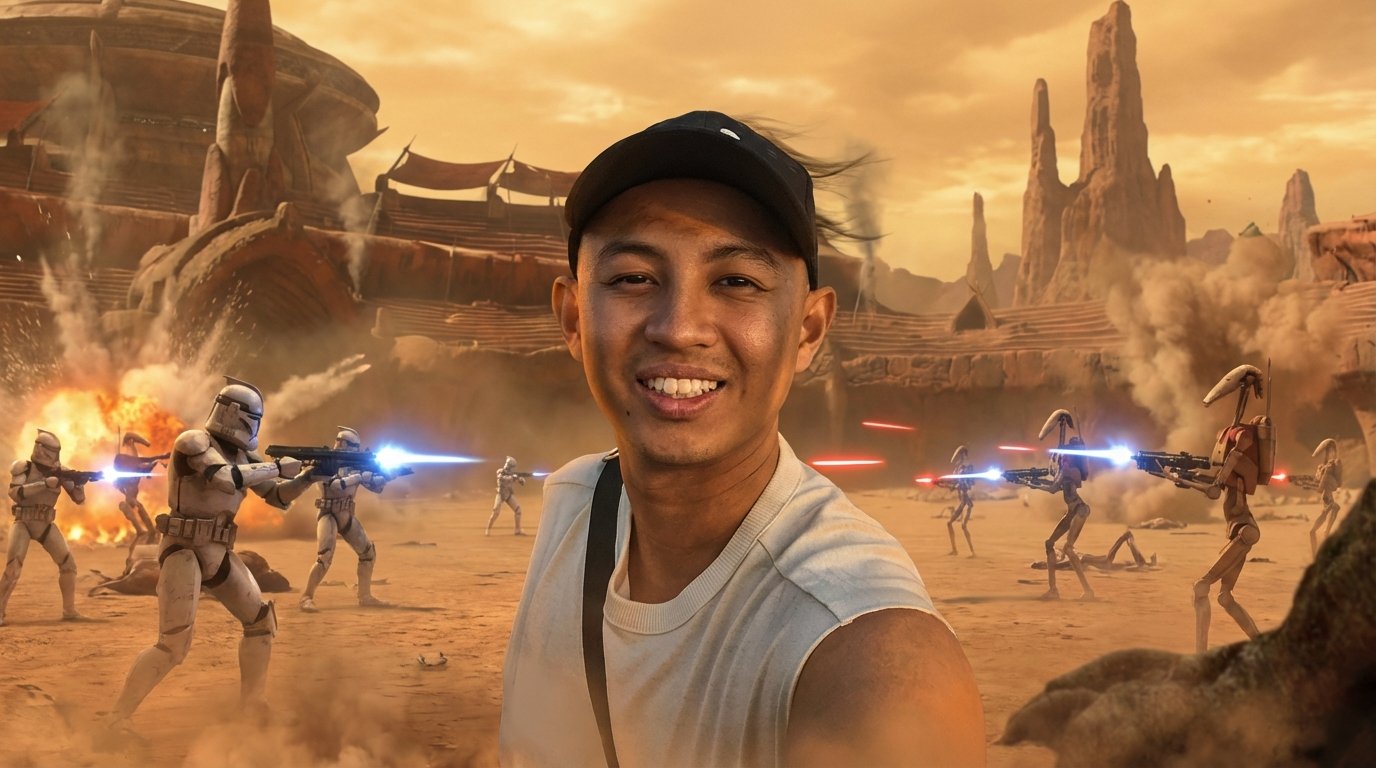 AI background replacement Star Wars scene